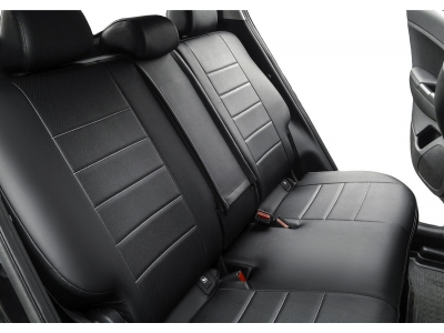 Чехлы Rival экокожа черные Строчка на спинку 40/60 для Nissan Terrano/Renault Duster