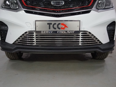 Накладка решетки радиатора 12 мм ТСС для Geely Coolray 2019-2021
