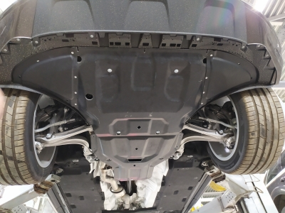 Защита картера, КПП (композит 8 мм) для Audi Q8 2018-2020 (V - все) (2 части)