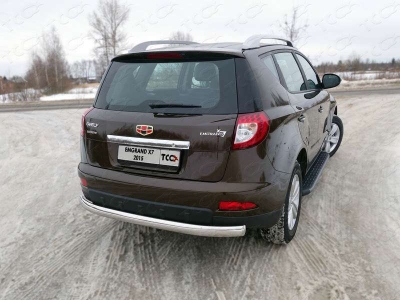 Пороги алюминиевые ТСС с накладкой для Geely Emgrand X7 2013-2018