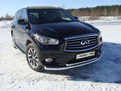 Защита передняя двойная 76-50 мм ТСС для Infiniti JX35/QX60 2012-2016