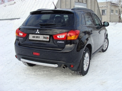 Защита заднего бампера центральная 60 мм ТСС для Mitsubishi ASX 2013-2016