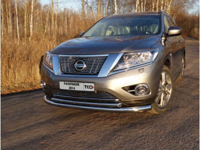 Накладка решётки радиатора нижняя 12 мм ТСС для Nissan Pathfinder 2014-2021