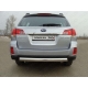 Защита заднего бампера овальная 75х42 мм ТСС для Subaru Outback 2012-2014