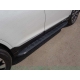 Пороги алюминиевые ТСС с накладкой чёрные для Subaru Outback 2015-2021