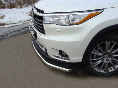 Защита переднего бампера 60 мм ТСС для Toyota Highlander 2014-2016