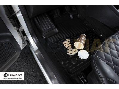 Коврики 3D в салон полиуретан 4 штуки Element для Hyundai Creta 2016-2021