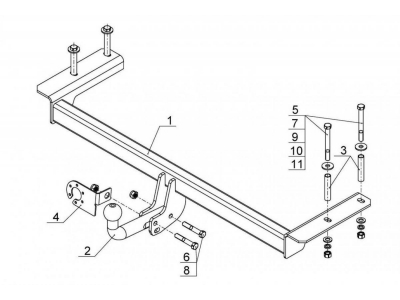 Фаркоп Avtos для Citroen C4 2011-2021