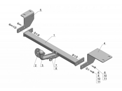 Фаркоп Avtos для Geely MK 2008-2015