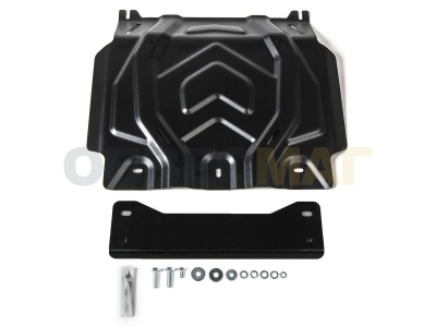 Защита картера Автоброня для 2,4D/2,4D H.P./3,0 сталь 2 мм для Mitsubishi L200/Pajero Sport/Fiat Fullback 2015-2020