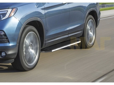 Пороги алюминиевые Rival Premium для Honda Pilot 2016-2021