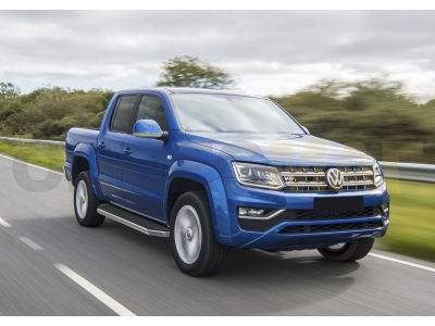 Пороги алюминиевые Rival Premium для Volkswagen Amarok 2016-2021