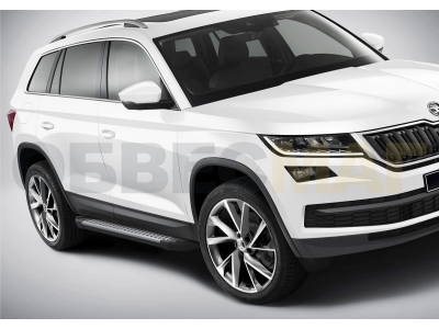 Пороги алюминиевые Rival BMW-Style для Skoda Kodiaq 2017-2021