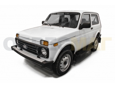 Пороги алюминиевые Rival Black New для Нива ВАЗ 2121 1973-2021