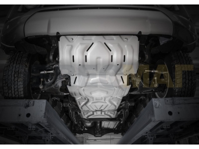 Защита картера, КПП, радиатора и РК Rival для 2,4D и 3,0 сталь 3 мм для Mitsubishi L200/Pajero Sport/Fiat Fullback 2015-2020