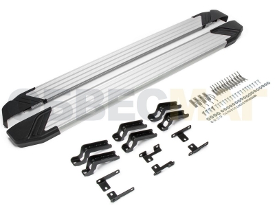 Пороги алюминиевые Rival Silver для Haval F7/F7x 2019-2021