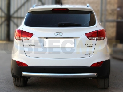 Защита заднего бампера овальная 76х40 мм для Hyundai ix-35 2010-2015