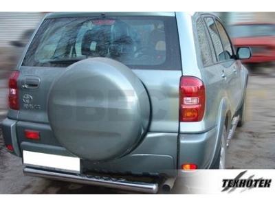 Защита заднего бампера 76 мм с накладкой для Toyota RAV-4 2000-2005