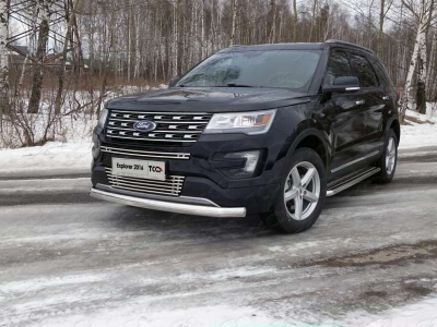 Накладка решётки радиатора верхняя 16 мм ТСС для Ford Explorer 2015-2017