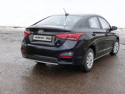 Защита заднего бампера 25 мм ТСС для Hyundai Accent 2018-2021