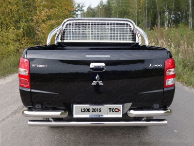 Защита задняя уголки овальные 75х42 мм ТСС для Mitsubishi L200 2019-2021