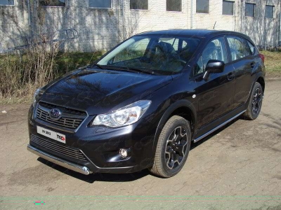 Защита штатных порогов 42 мм ТСС для Subaru XV 2011-2017