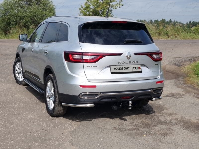 Защита задняя уголки 42 мм ТСС для Renault Koleos 2018-2021
