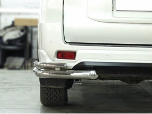 Защита заднего бампера "уголки" d-76+43 для Toyota Land Cruiser Prado 150 BLACK ONYX 2020 – н.в. LCPR20_3.1BO