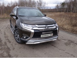 Защита переднего бампера короткая с ДХО 60 мм для Mitsubishi Outlander № MITOUT15-02