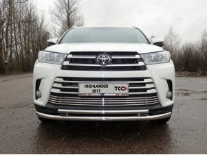 Защита передняя двойная 60-42 мм для Toyota Highlander № TOYHIGHL17-28