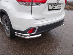 Защита задняя двойные уголки 60-42 мм для Toyota Highlander № TOYHIGHL17-34