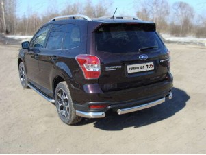 Защита задняя овальные уголки 75х42 мм для Subaru Forester SJ № SUBFOR13-18