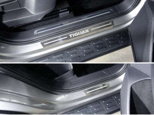 Накладки на пороги внешние шлифованный лист надпись Tiguan 4 шт для Volkswagen Tiguan № VWTIG17-31
