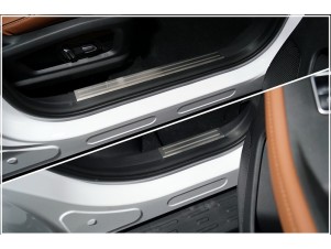 Накладки на пластиковые пороги (лист шлифованный с полосой) 4шт для Omoda C5 2022 – н.в. OMOC522-06