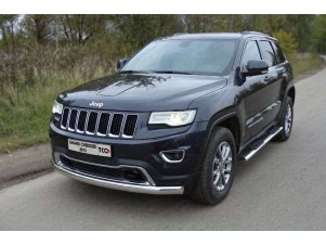 Защита передняя овальная длинная 75-42 мм для Jeep Grand Cherokee № GRCHER13-04