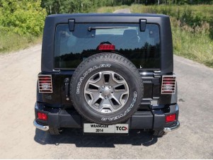Защита заднего бампера уголки 60 мм для Jeep Wrangler 3D № JEEPWRAN3D(3.6)14-12