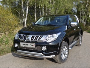 Защита передняя овальная 75х42 мм для Mitsubishi L200 № MITL20015-01