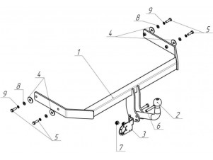 ТСУ Фаркоп Avtos на Volkswagen Polo № VW 27
