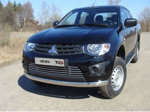 Защита переднего бампера овальная 75х42 мм для Mitsubishi L200 № MITL20014-01