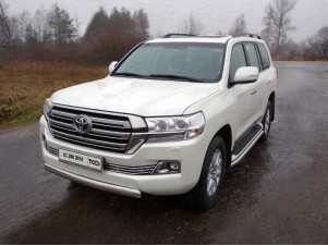 Защита передняя овальная короткая 75х42 мм для Toyota Land Cruiser 200 № TOYLC20015-04